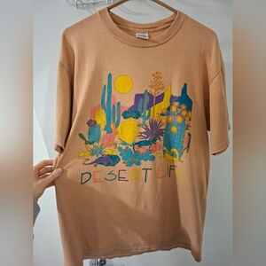 Jerzees Men's Vintage 90's Desert Life Graphic T-Shirt (Size L)
